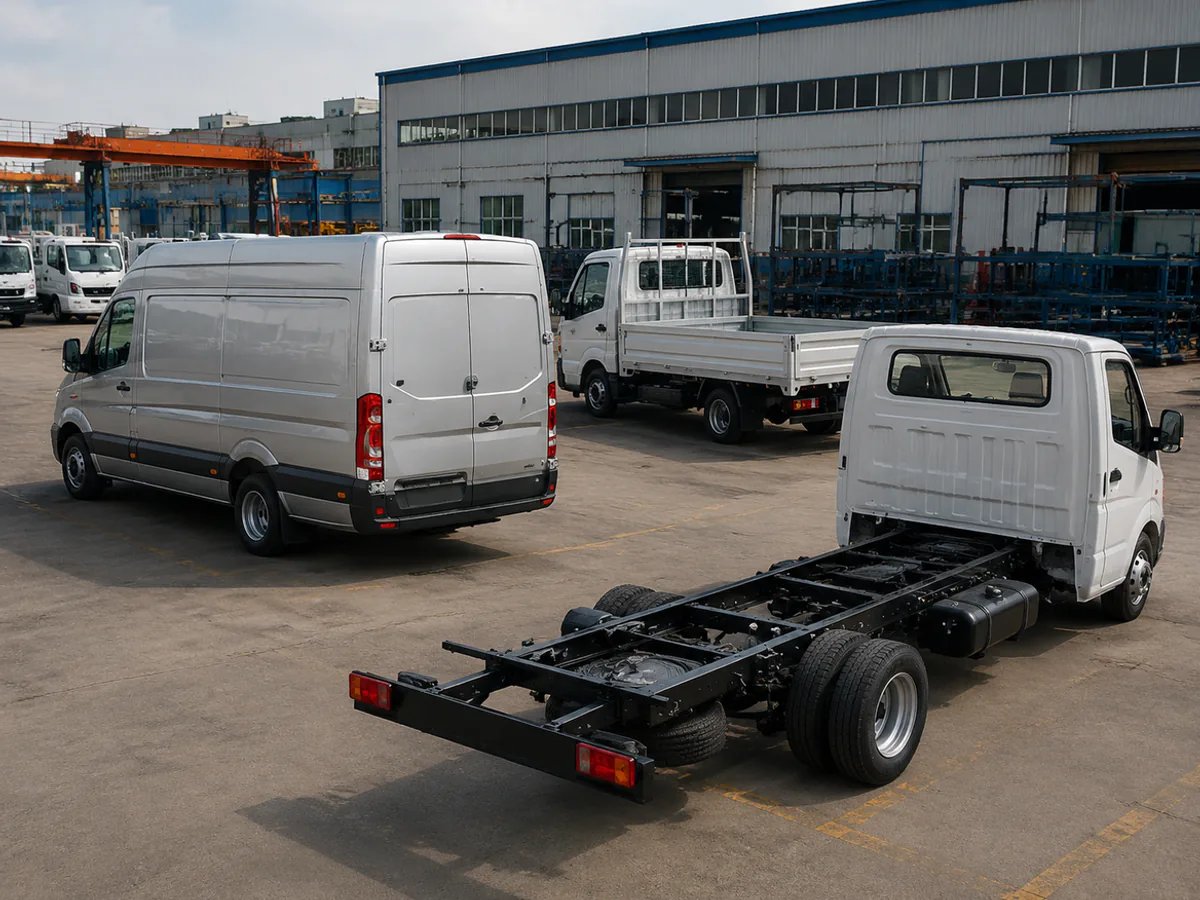 Unbranded commercial vehicles with different body and equipment configurations