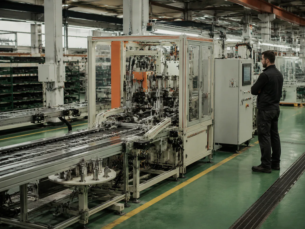 Production-line equipment with conveyors, tooling and control systems