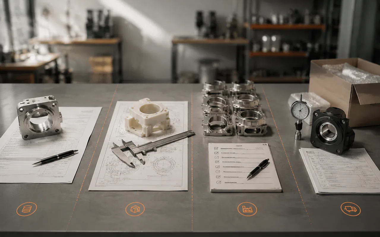 Sourcing service stages shown through supplier quotations, samples, production follow-up and inspection records